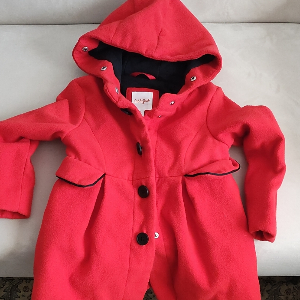 Cat & Jack Vibrant Red Hooded Jacket